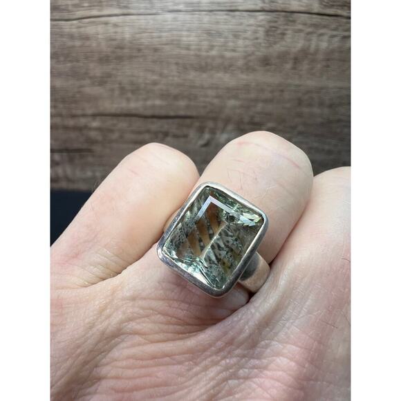 NEW Prasiolite Sterling silver ring 6.87 grams - Picture 6 of 16